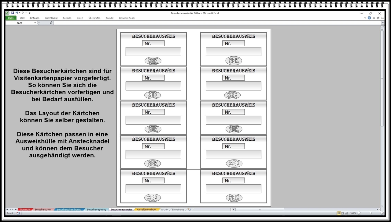 Software Zur Besucherverwaltung Mit Ausgabe Von Besucherschein Und Besucherausweis Excel Programme Besucher Softwarelosungen Auf Excel Basis